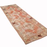 Red & Cream Vintage Persian Runner Rug, 86x265Cm