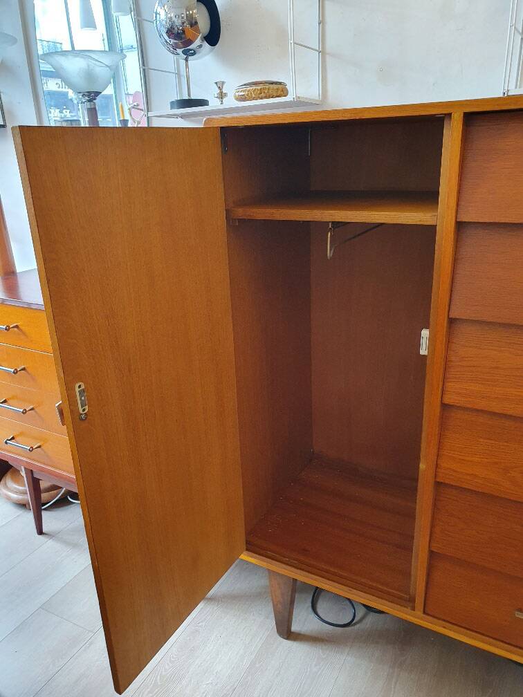 Meuble rangement, bois blond, 1960