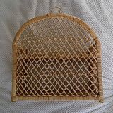 Rattan wall shelf