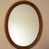 Oval bamboo mirror