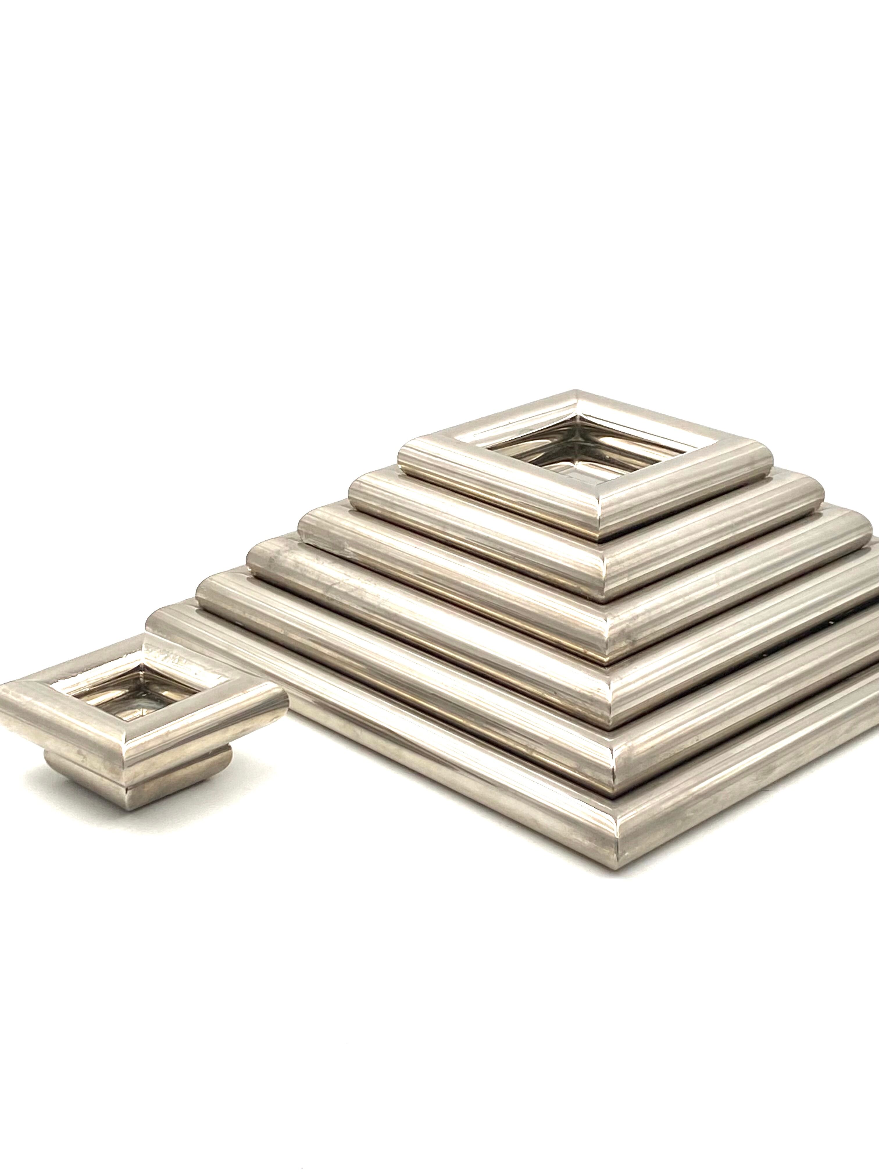 Ziggurat-shaped stacked trays / vide poche sculpture, Italy 1970s