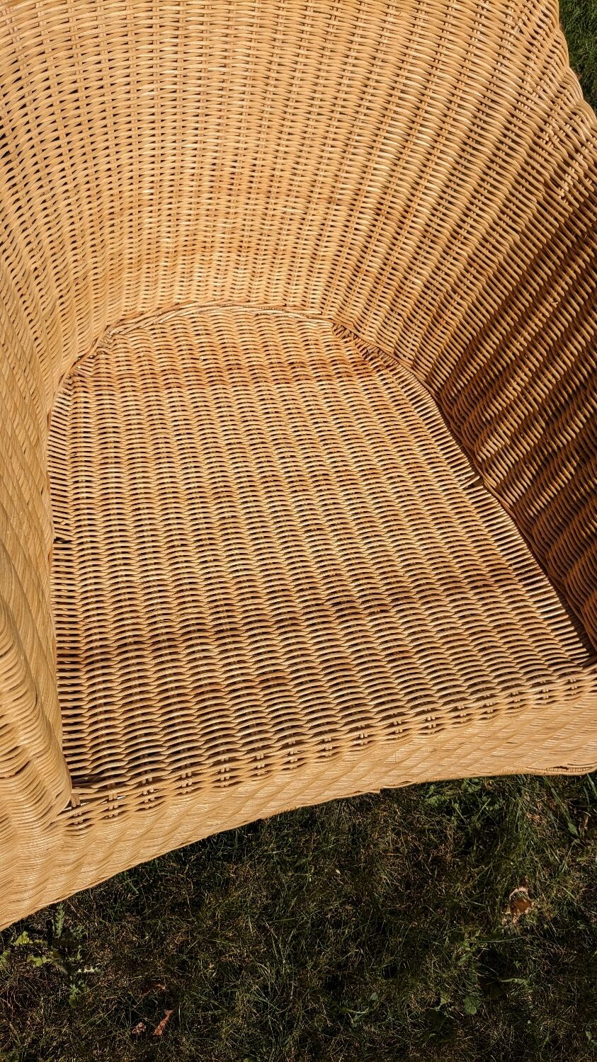 Wicker and rattan rocking chair