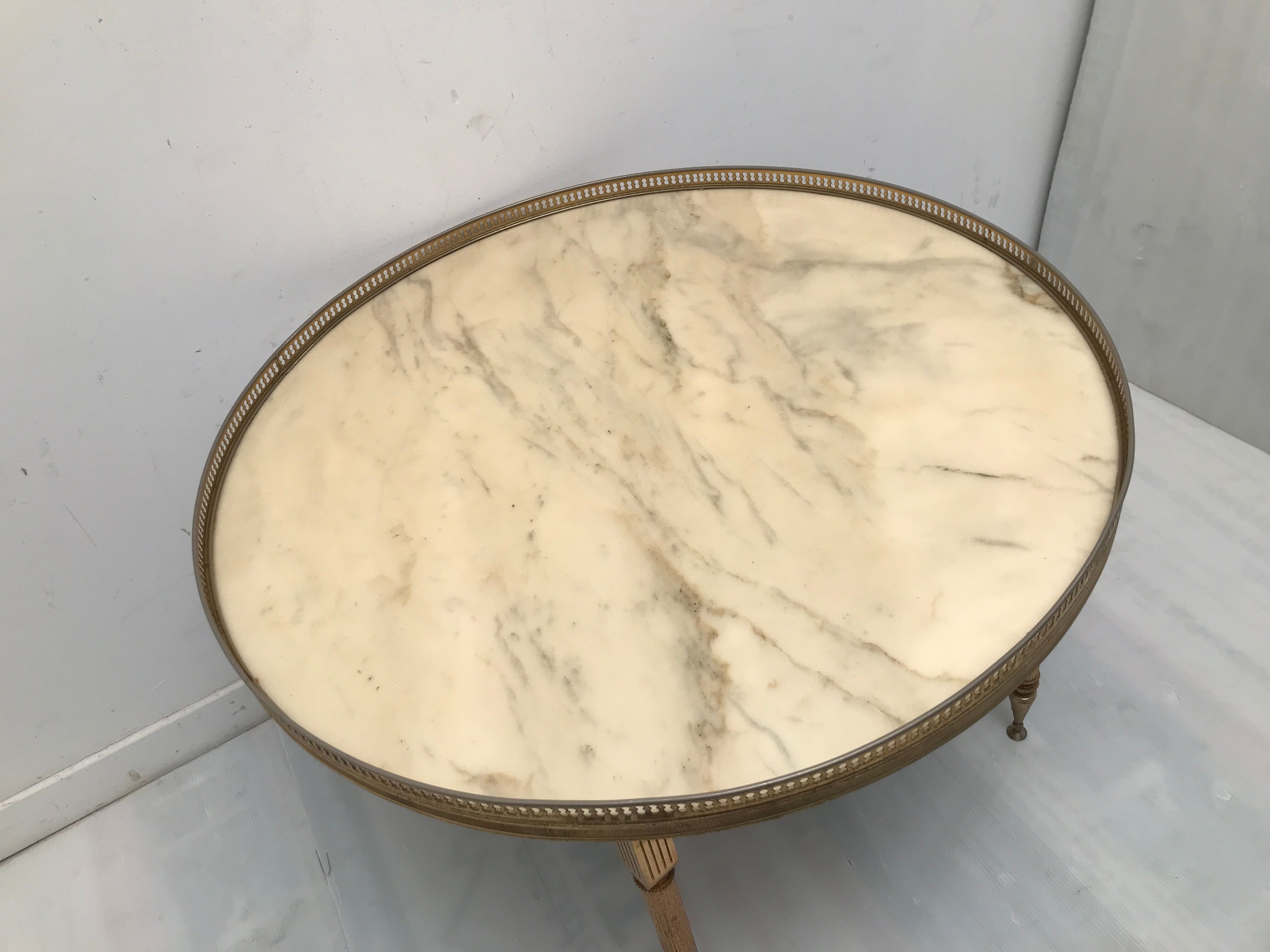 Brass and marble coffee table 60s