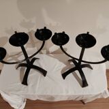 Pair of brutalized candlesticks