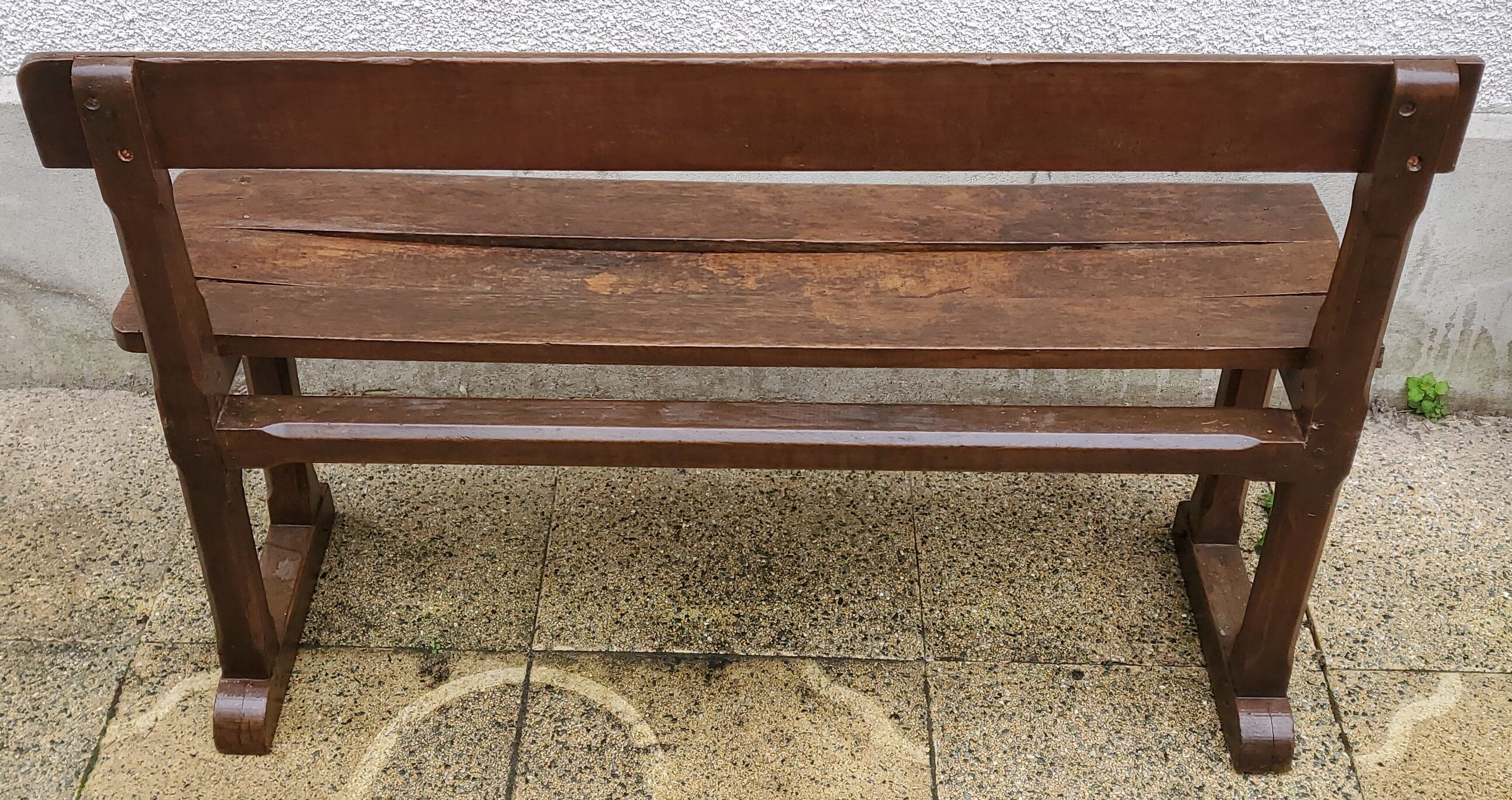 Solid wood school bench