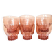 6 pink glass water glasses