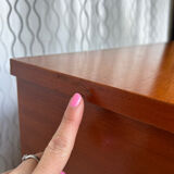 Vintage lacquered wooden chest of drawers