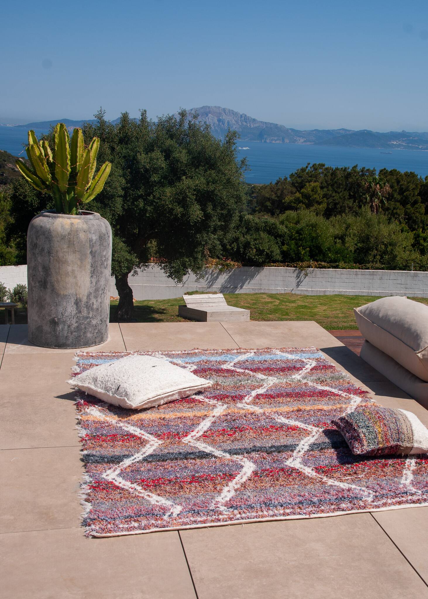 Recycled cotton handmade rug - Reversible - Multicolor