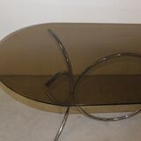 Smoked glass and chrome table circa 1970