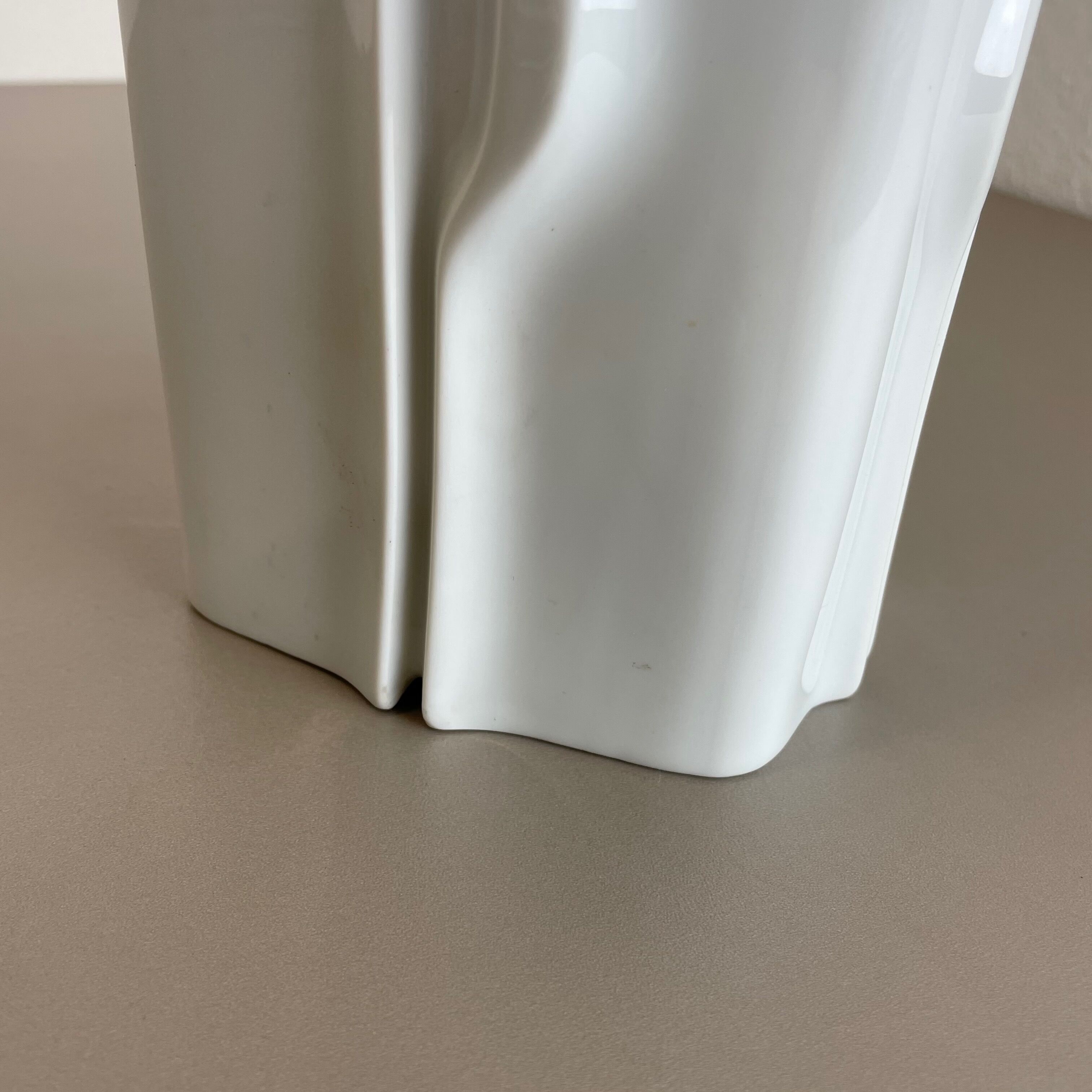 Large Op Art Vase Porcelain German Vase by Fürstenberg Ceramics, Germany, 1970s