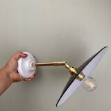 Vintage lampshade wall light in enamelled sheet metal (ref 2)