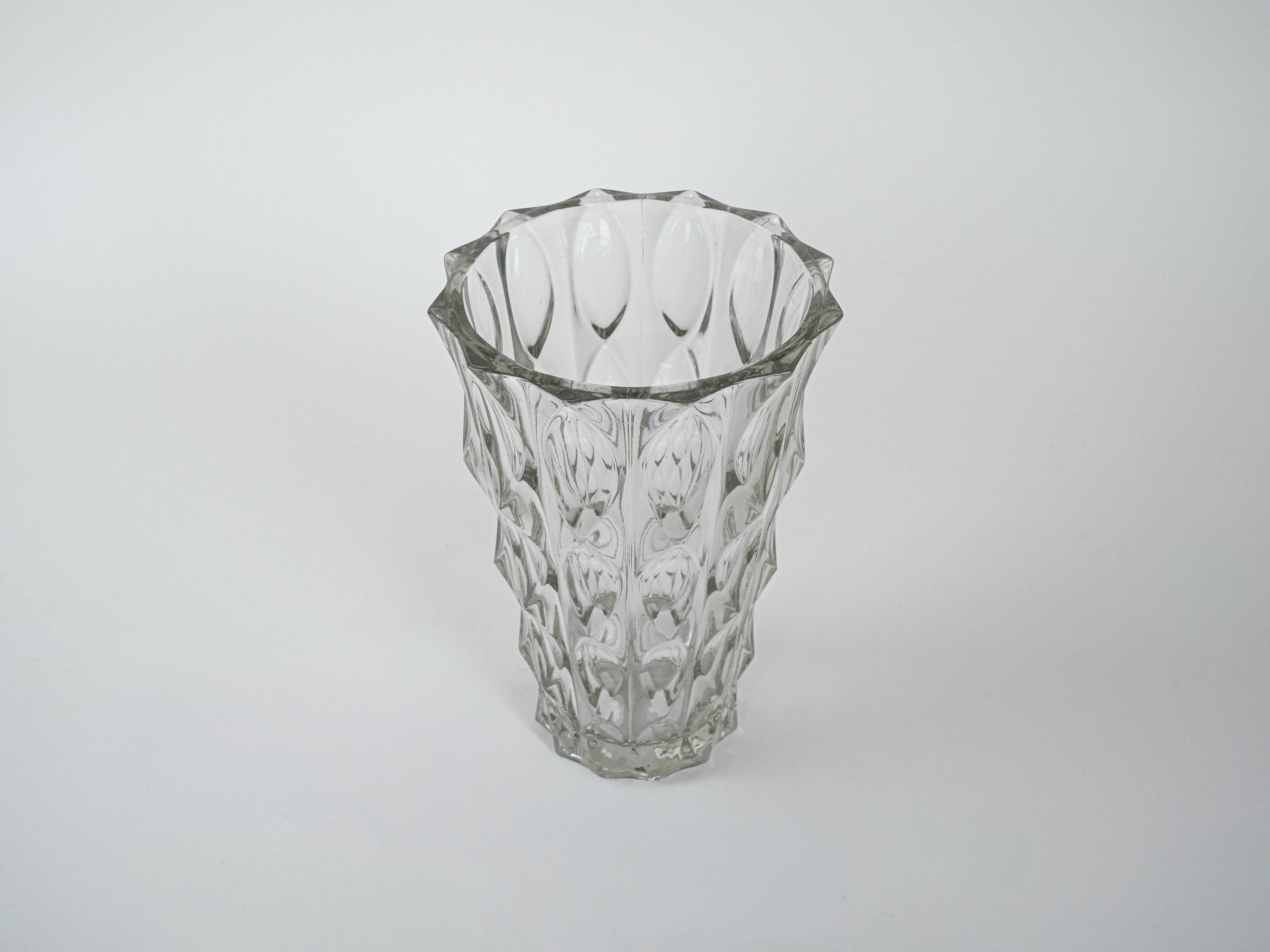 Crystal vase, Italian design, 1960s, manufactured in Italy
