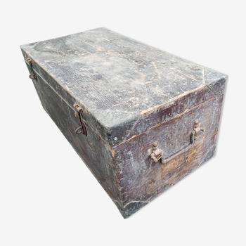 Old wooden travel trunk suitcase early 20th century 50*30*30cm