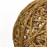 Space-age table lamp with bamboo sphere