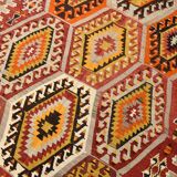 6x9 Colorful Handmade Geometric Kilim Rug, 182x283Cm