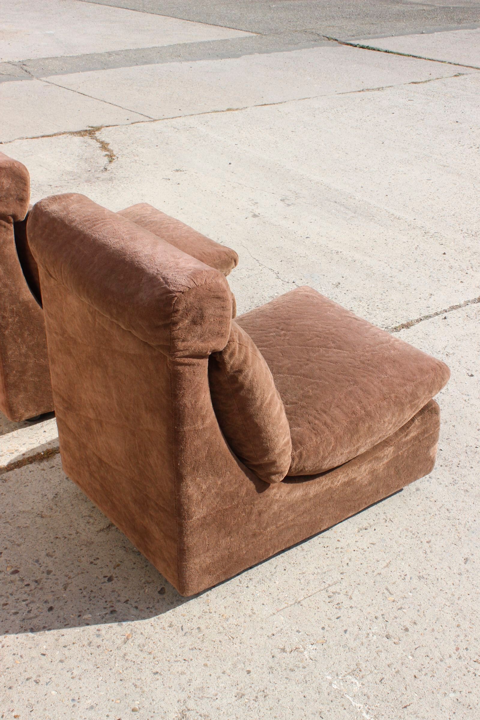 Walter Knoll Collection pair of modular armchairs in two-seater sofa 1970s
