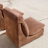 Walter Knoll Collection pair of modular armchairs in two-seater sofa 1970s