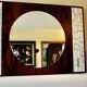 Vintage rosewood and ceramic mirror by berthold muller 1950