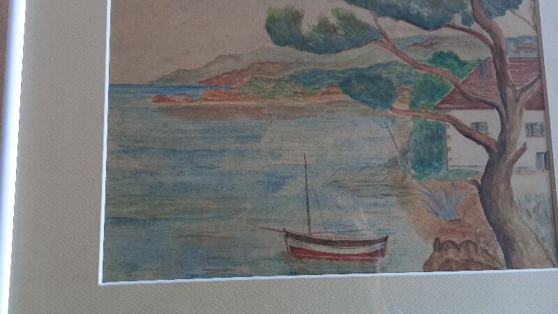 Old painting, watercolor "the Sharp", emblematic of Provence