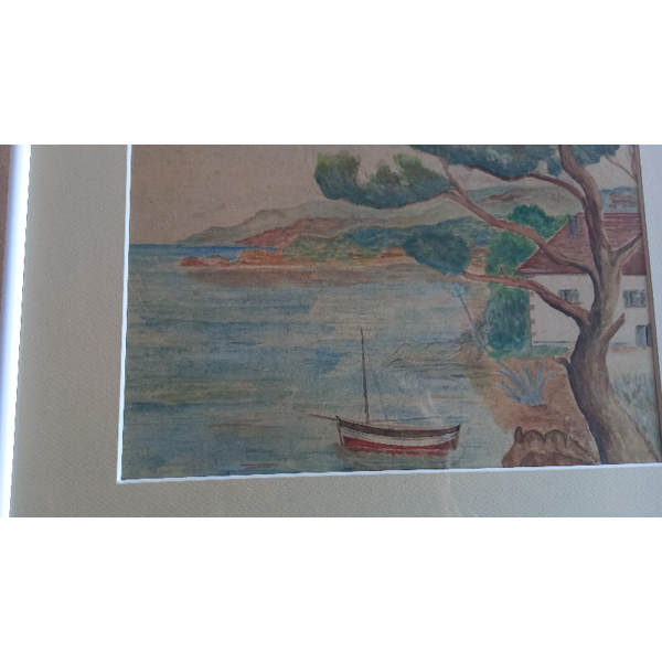 Tableau ancien aquarelle le Pointu embl matique de Tableau ancien aquarelle le Pointu embl matique de