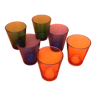 6 verres gobelets colorés Vereco France 1970