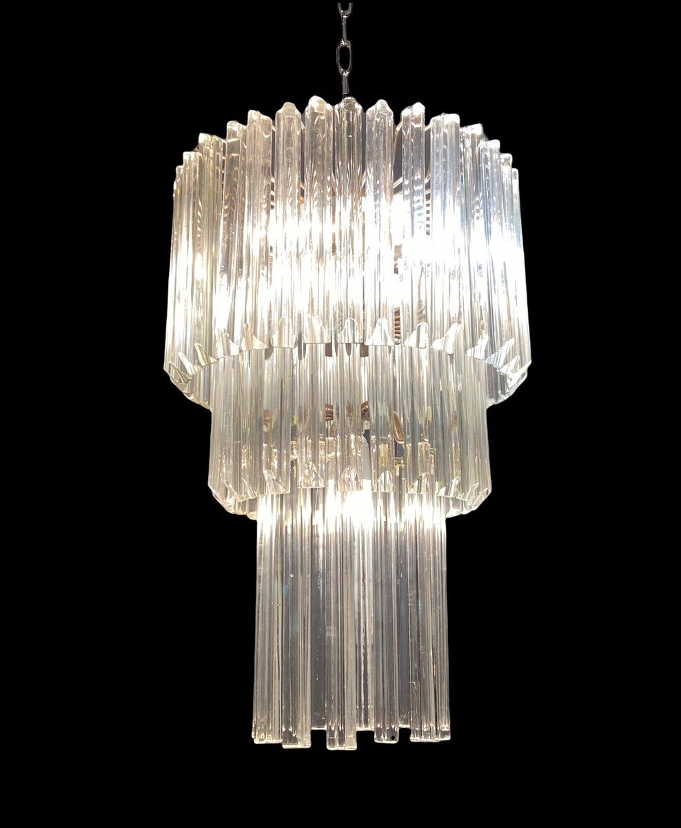 Italian murano glass prism chandelier