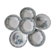 Set of 6 mismatched hollow plates St Amand