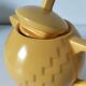 Salins teapot – Memphis design from the 1980s, golden yellow colour.