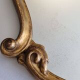 Vintage rocaille style mirror in stucco and wood 80 cm