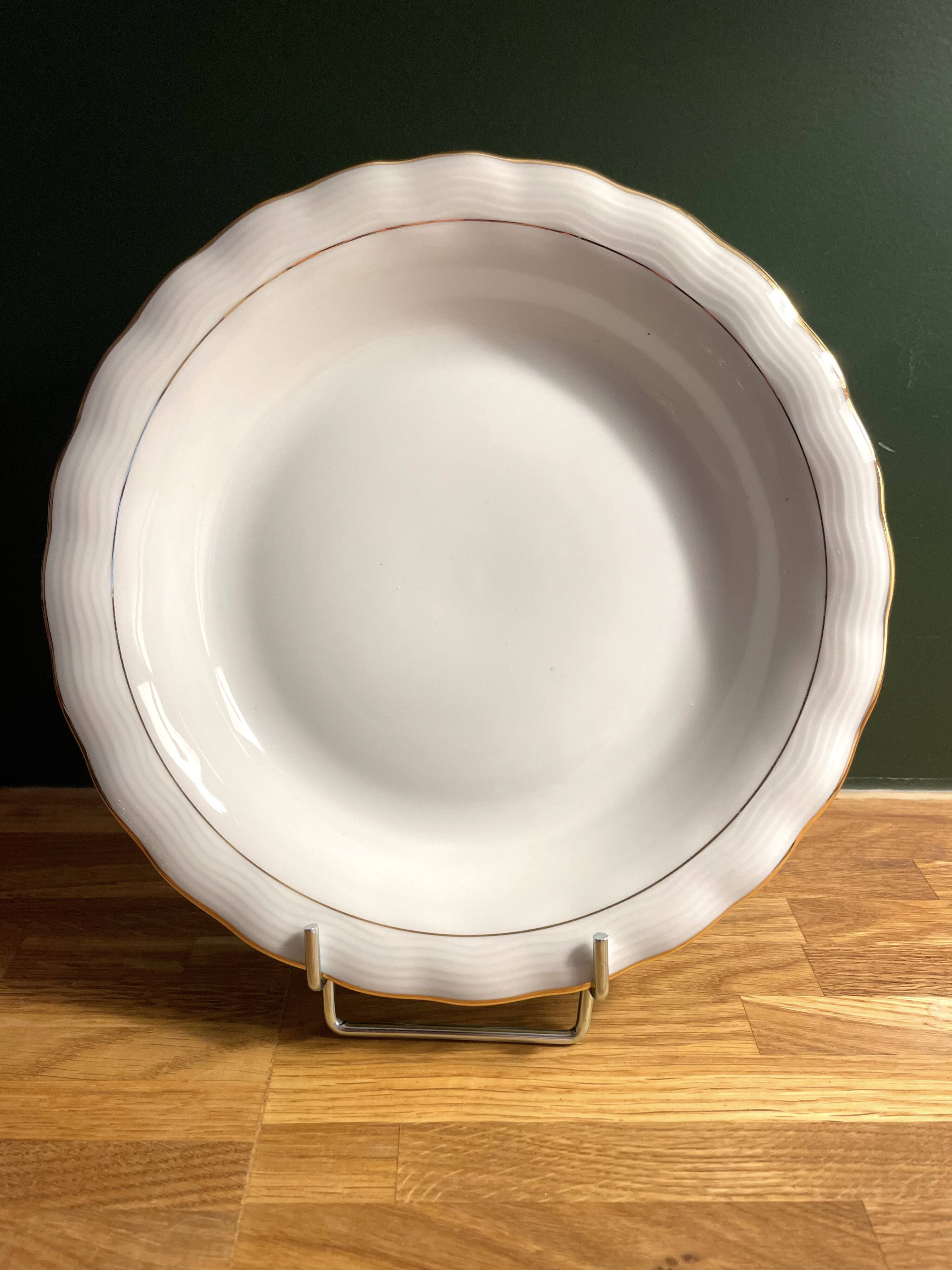 6 Limoges porcelain soup plates signed P. Dessagne in very good condition