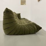 Vintage 2 and 3 seater green velvet togo set