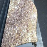 Curved chest of drawers white patina above marble louis XV style