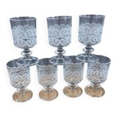 7 vintage wine glasses