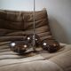 suspension in chrome and smoked glass from Sciolari, italy 1970