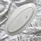 Oval fish dish in white ironstone Creil and Montereau late 19th century