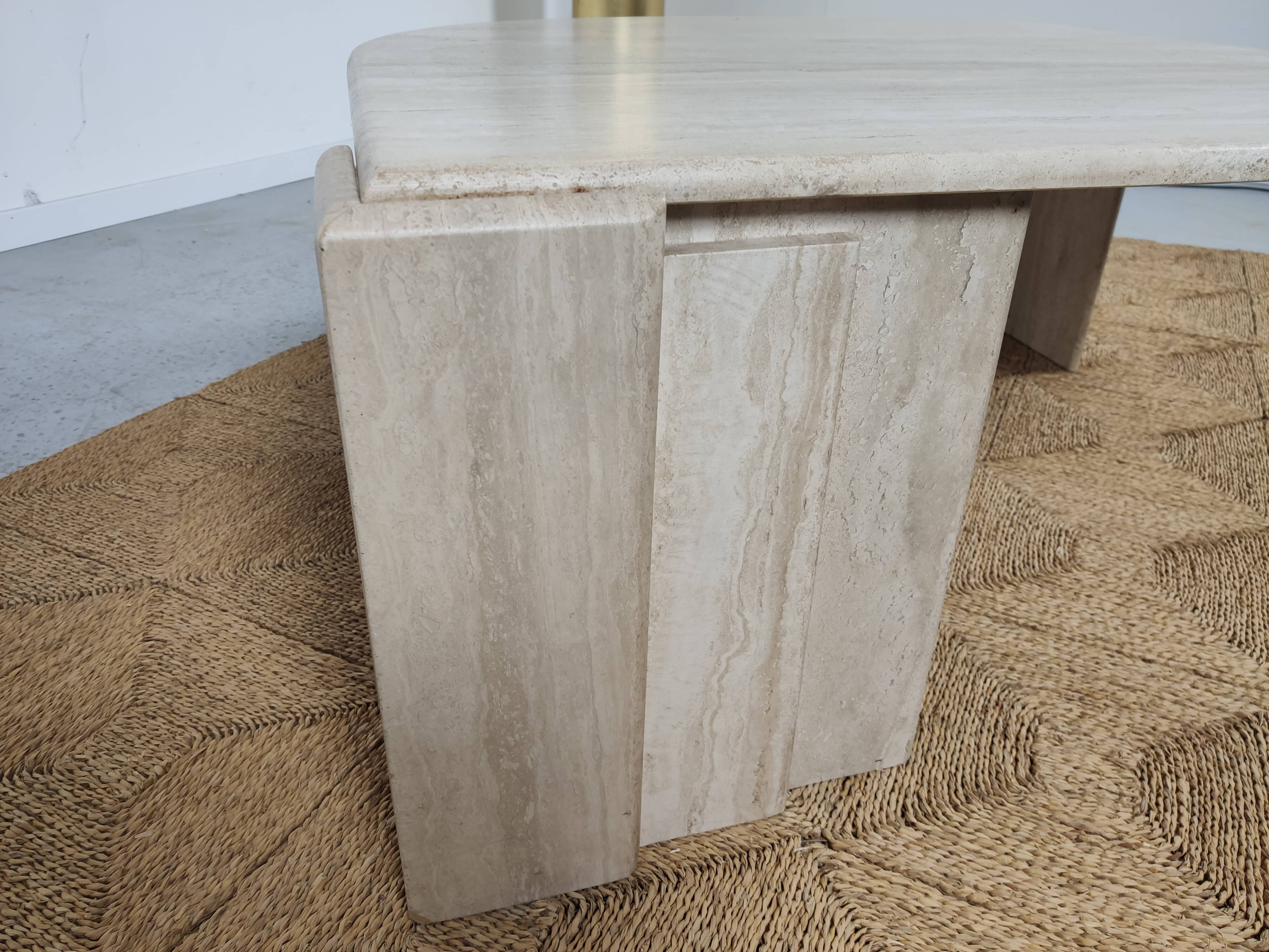 80s travertine coffee table