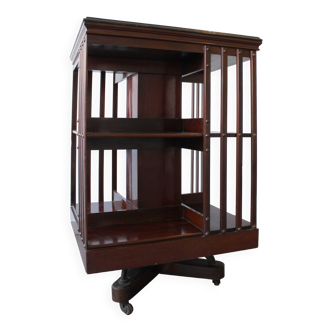 Rotating mahogany library, Regency style, early 20th century.