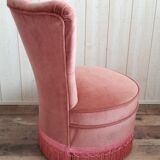 Fauteuil crapaud rose poudré