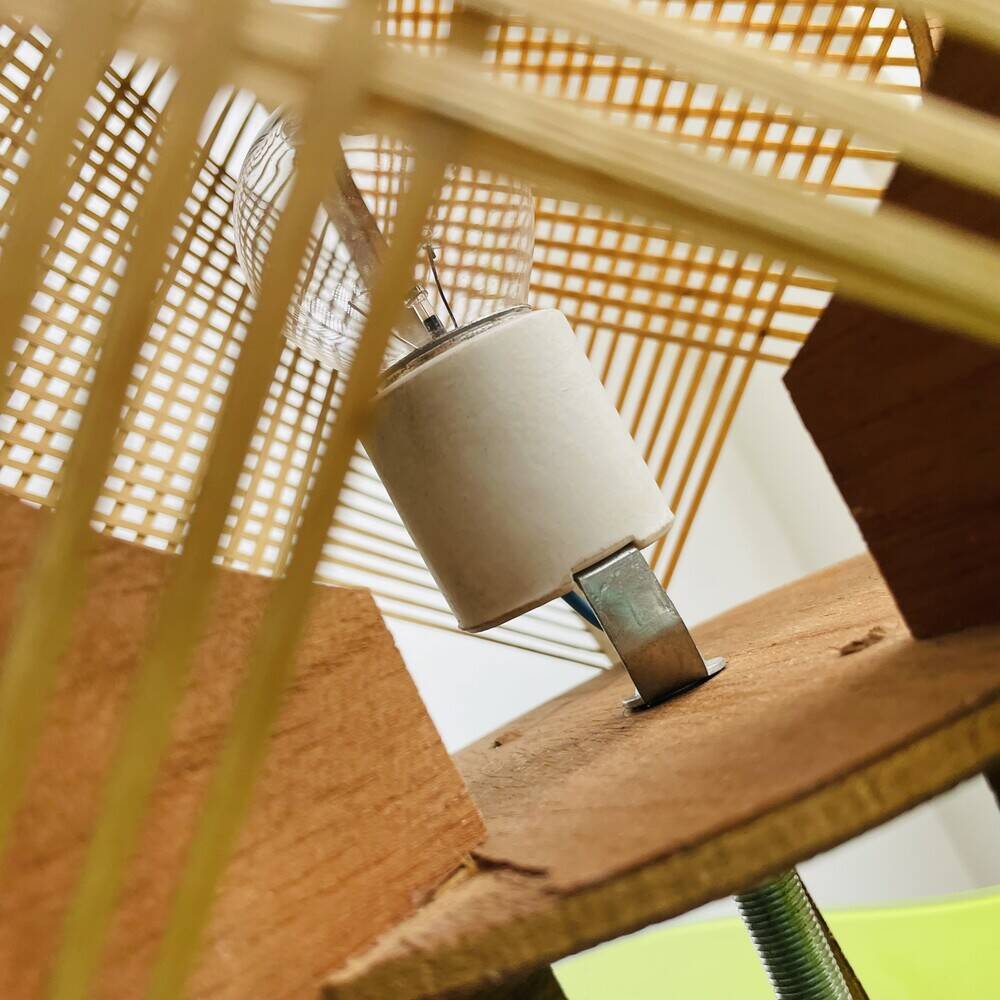 Mid century sculptural wooden table lamp
