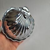 Butter dish / silver metal shell pocket
