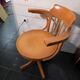 Swivel office chair in curved wood, 1950s