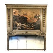 Louis XVI style trumeau in 19th century lacquered wood 196x172cm