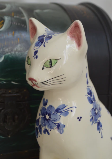 Hand-painted ceramic cat
