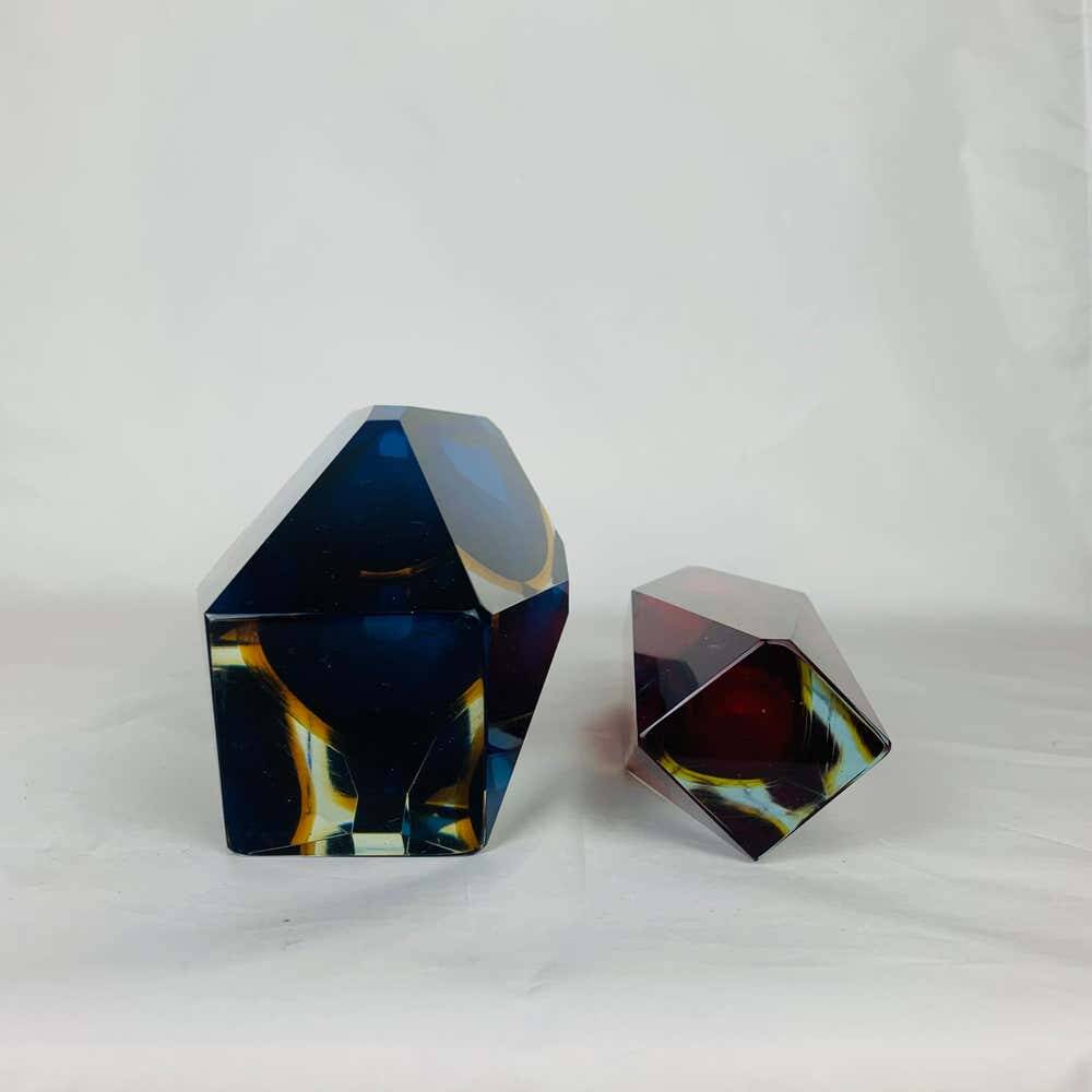 Pair of Sommerso Murano vases by Alessandro Mandruzzato