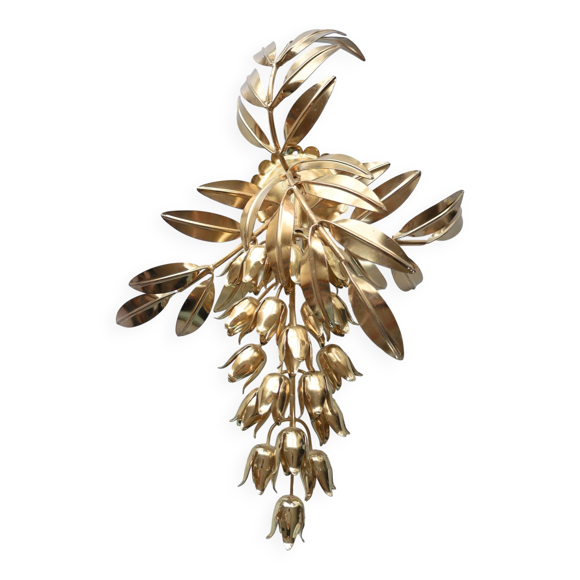Applique murale dorée Hans Kögl, années 1980, Italie.