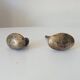 Pair of antique oval door handles in solid gold-plated brass.