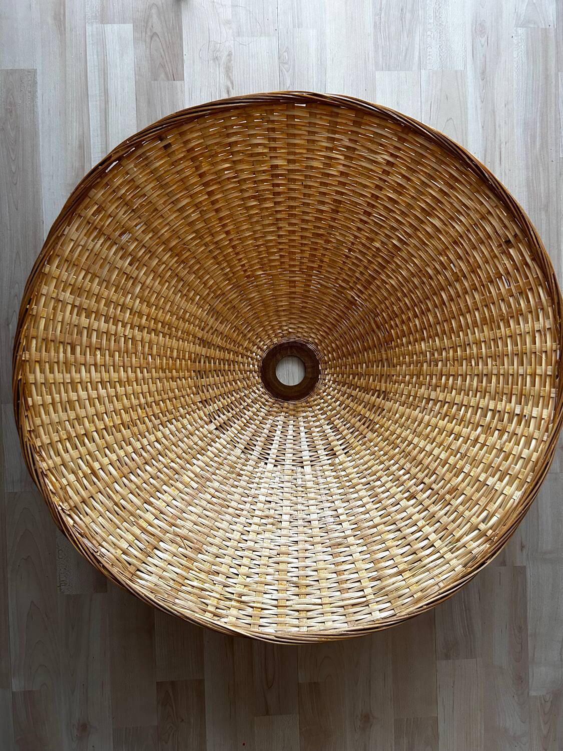 Large vintage wicker pendant light
