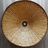 Large vintage wicker pendant light
