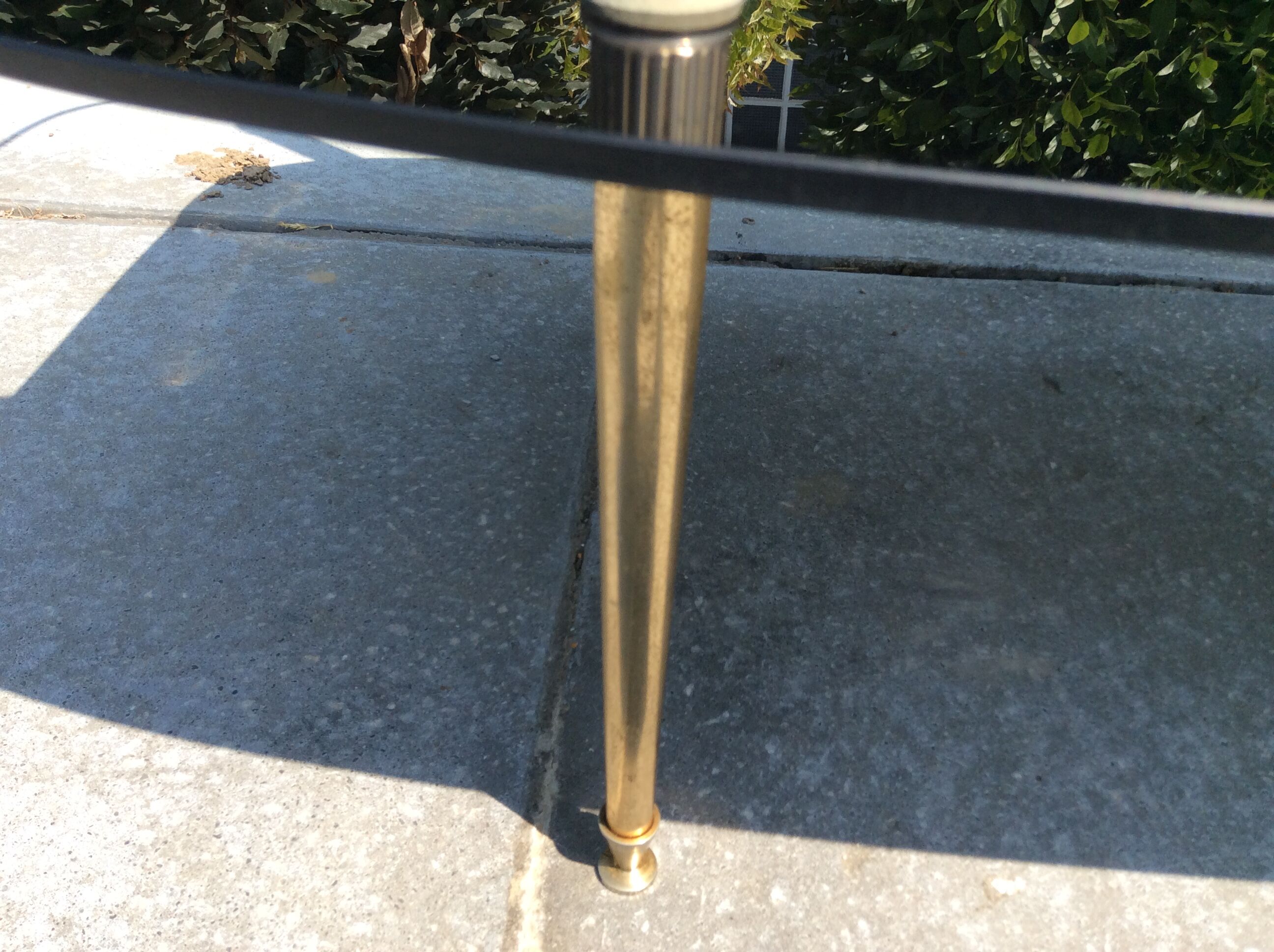 Glass and brass coffee table