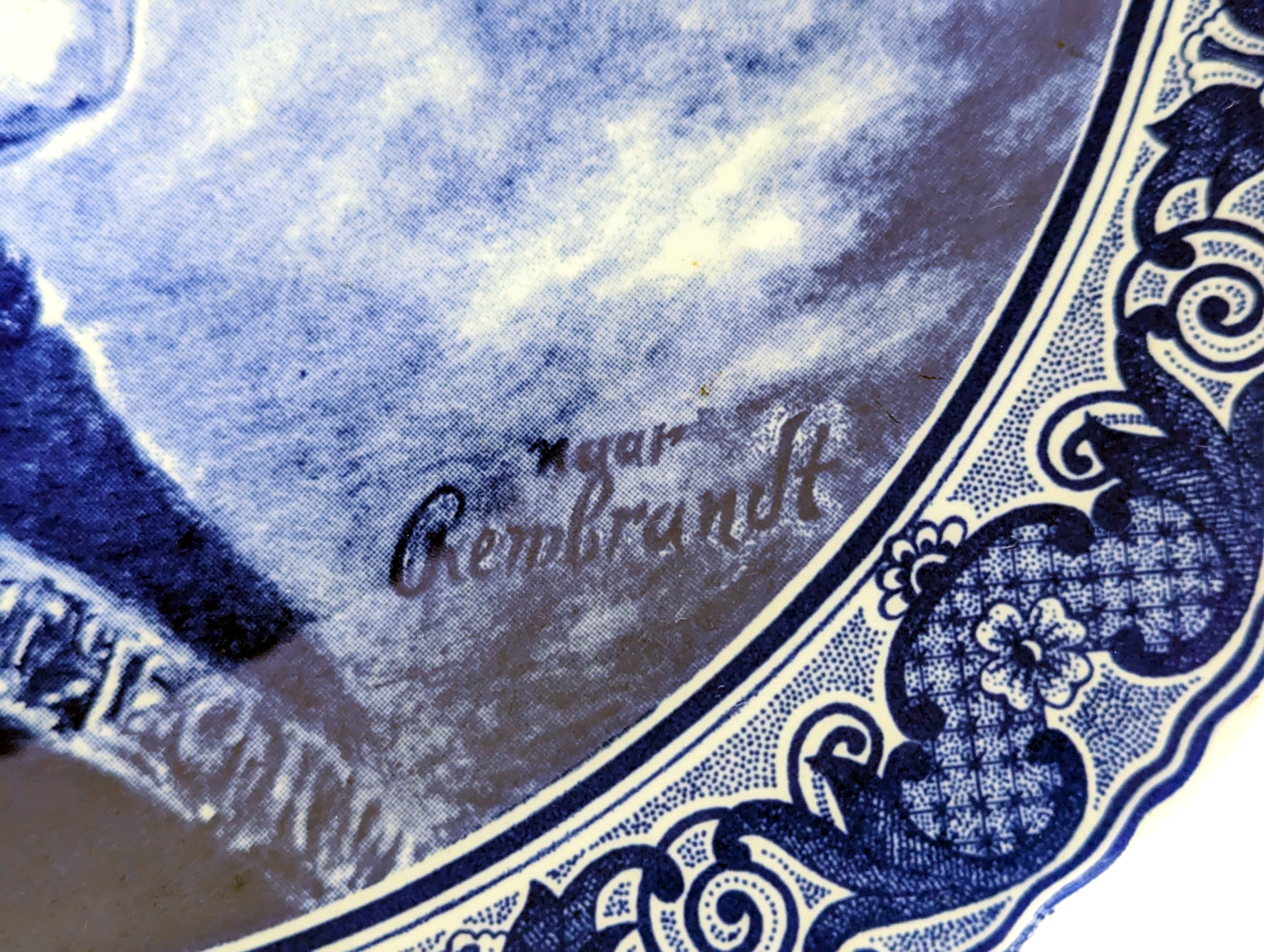 Boch Belgium ceramic wall plate depicting the painter Rembrandt